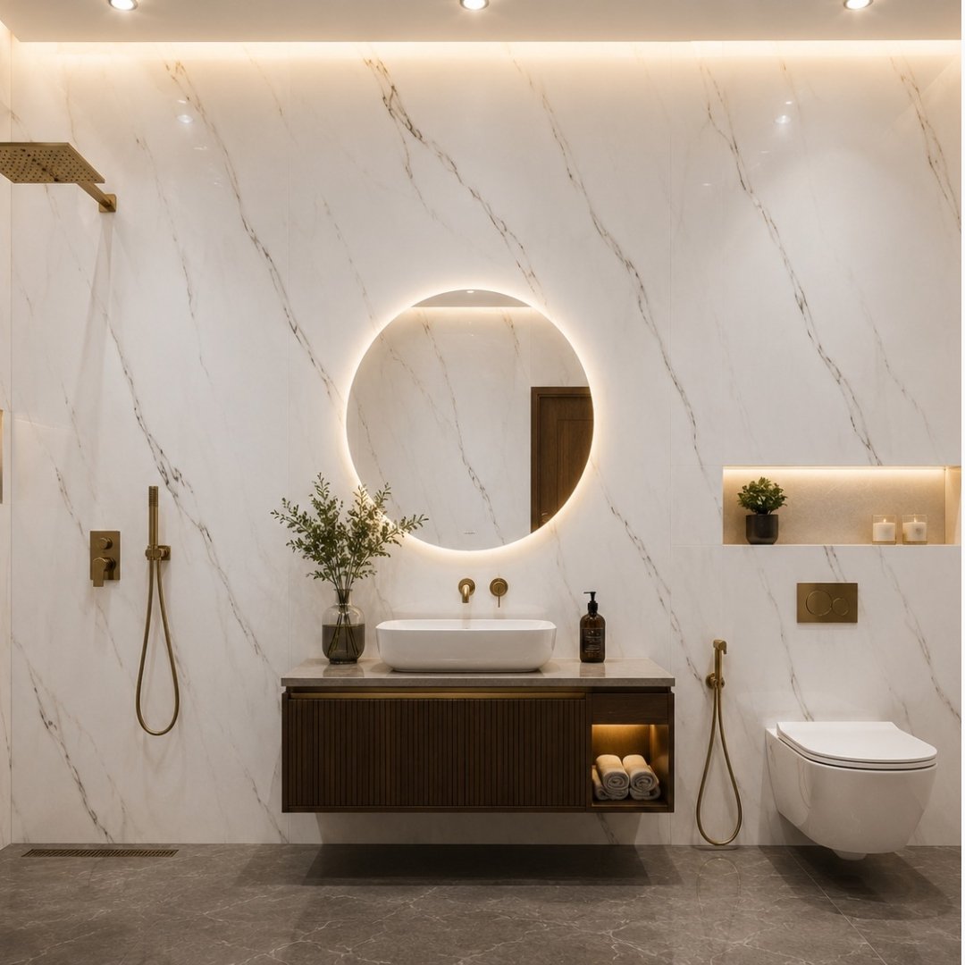 AL ZEBRONIC STATUARIO Marble Bathroom Tiles - My Home Studio